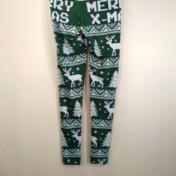 Gearbunch women's X-MAS green and white leggings, size S - Picture 3 of 9